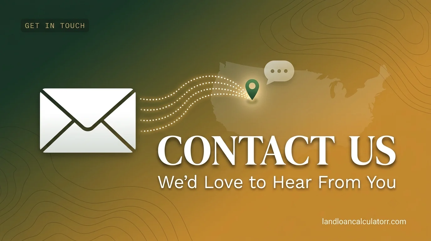 Contact Us - Land Loan Calculator - Get in touch for questions, support, or feedback. Visit landloancalculatorr.com