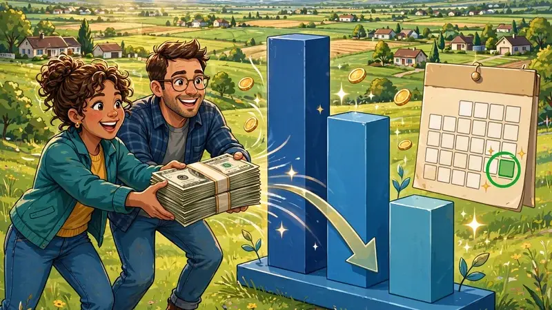 Extra principal payments saving interest on a land loan amortization schedule