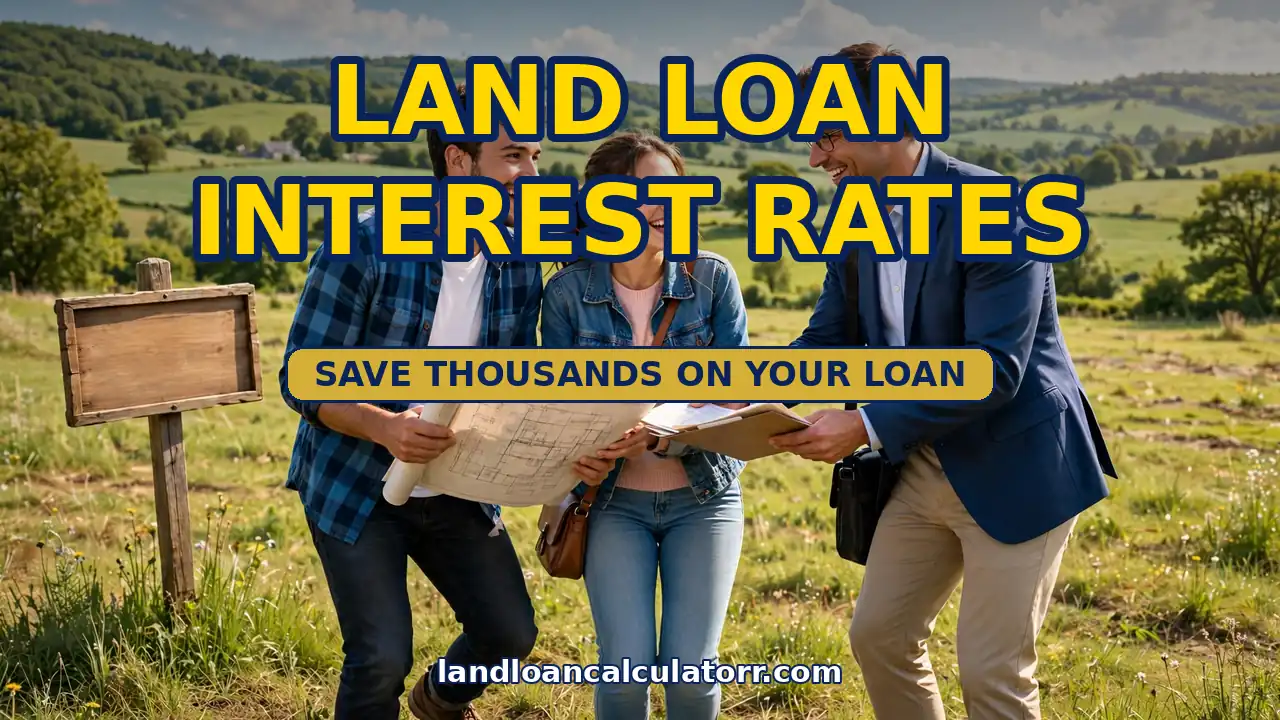 Land loan interest rates guide — couple reviewing land loan documents on their new parcel